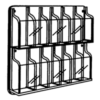 Literature Displays, Wall Mount, 9 Slots, Plastic, 30" W x 2" D x 36-7/8" H Auto-Cam