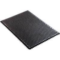 Conductive Anti-Fatigue Rubber Mat Interlocking Room System, Rubber, 2' W x 3' L, 1/2" Thick, Black Auto-Cam