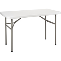 Table pliante, Rectangulaire, 48" l x 24" la, Polyéthylène, Blanc ON598 | Auto-Cam