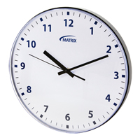 12 H Clock, Analog, Battery Operated, 12-3/4", Black OP237 | Auto-Cam