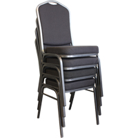 Chaises empilables, Tissu, Hauteur 37", Capacit&eacute; 275 lb, Noir Auto-Cam