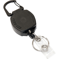 Dérouleur autorétractable pour carte d'identité et clés, Métal en alliage de zinc, Câble 24", Fixation Mousqueton OP293 | Auto-Cam