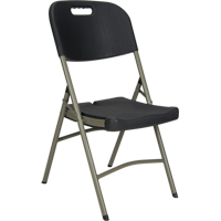 Folding Chair, Polyethylene, Black, 350 lbs. Weight Capacity OP448 | Auto-Cam