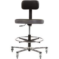 Chaise ergonomique TF 160<sup>MC</sup>, Mobile, Ajustable, Vinyle Siège, Noir/gris OP504 | Auto-Cam