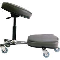 Chaise ergonomique Flex<sup>MC</sup>, Mobile, Ajustable, Vinyle Siège, Noir/gris OP510 | Auto-Cam