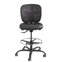 Vue Heavy-Duty Stool, Vinyl, Black, 350 lbs. Capacity Auto-Cam