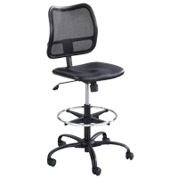 Vue Ergonomic Stool, Vinyl, Black, 250 lbs. Capacity Auto-Cam