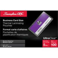 Swingline™ GBC<sup>®</sup> UltraClear™ Laminating Business Card Pouches OP832 | Auto-Cam