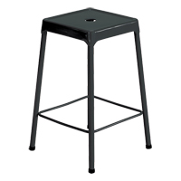Tabouret en acier pour comptoir Safco, Stationnaire, Fixe, 25", Acier Si&egrave;ge, Noir Auto-Cam