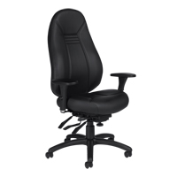 Chaise confortable à dos élevé, Cuir, Noir, Capacité 300 lb OP929 | Auto-Cam