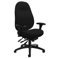 Chaise confortable à dos moyen, Polyester, Noir, Capacité 300 lb OP930 | Auto-Cam