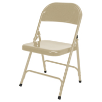 Folding Chair, Steel, Beige, 300 lbs. Weight Capacity OP961 | Auto-Cam