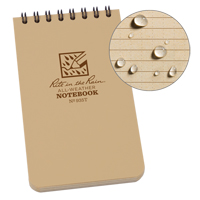 Pocket Top-Spiral Notebook, Soft Cover, Tan, 100 Pages, 3" W x 5" L Auto-Cam