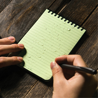 Pocket Top-Spiral Notebook, Soft Cover, Green, 100 Pages, 4" W x 6" L Auto-Cam