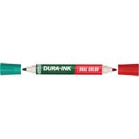 Marqueur &agrave; encre permanente et double couleur Markal Dura-Ink, Ronde, Vert/Rouge Auto-Cam