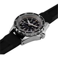 Steel Navigator with Date on Black 3-Piece Rubber Strap Kit, Digital, Battery Operated, 36 mm, Black Auto-Cam