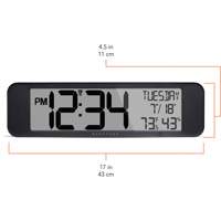 Ultra-Wide Clock with Atomic Accuracy, Digital, Battery Operated, Black OR487 | Auto-Cam