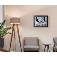 Super Jumbo Self-Setting Wall Clock, Digital, Battery Operated, Black OR492 | Auto-Cam