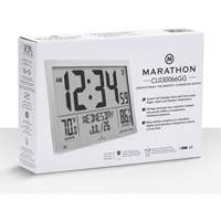 Self-Setting Full Calendar Clock with Extra Large Digits, Digital, Battery Operated, Silver OR499 | Auto-Cam
