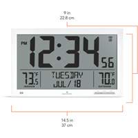 Self-Setting Full Calendar Clock with Extra Large Digits, Digital, Battery Operated, White OR500 | Auto-Cam
