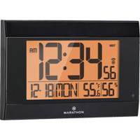 Self-Setting Digital Wall Clock with Auto Backlight, Digital, Battery Operated, Black OR501 | Auto-Cam
