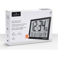 Slim Jumbo Self-Setting Wall Clock, Digital, Battery Operated, White OR503 | Auto-Cam