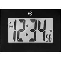 Large Frame Clock, Digital, Battery Operated, 9" W x 1" D x 6.5" H, Black Auto-Cam