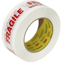 Scotch&reg; 3771 Box Sealing Tape with Message, Hot Melt Adhesive, 2 mils, 48 mm (1-22/25") x 100 m (328') Auto-Cam