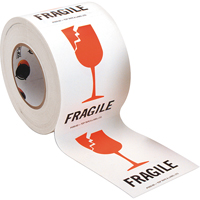 "Fragile" Special Handling Labels, 6" L x 4" W, Red on White Auto-Cam