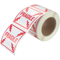 "Fragile" Special Handling Labels, 4" L x 4" W, Red on White Auto-Cam