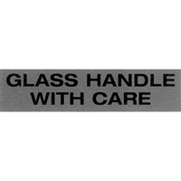 "Glass Handle with Care" Special Handling Labels, 5" L x 2" W, Black on Red PB420 | Auto-Cam