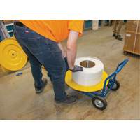 Strapping Dispenser, Polyester/Steel/Polypropylene Straps, 16"/8" Core Dia., 3"/8"/6" Roll Width Auto-Cam