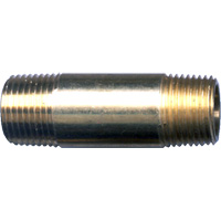 Long Pipe Nipple, Brass, 1/4", NPT x NPT Auto-Cam