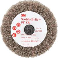 Brosse &agrave; lamelles pour labrasion et le polissage PF-ZR Roloc Scotch-Brite, Oxyde d'aluminium, Grain Moyen, 2-1/2" x 1-1/4" Auto-Cam