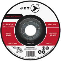 A24R Power Abrasive Grinding Wheel, 4-1/2" x 1/4", 7/8" Arbor, Type 27 Auto-Cam