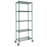Wire Shelf Cart, Epoxy Finish, 36" x 92" x 18", 800 lbs. Capacity Auto-Cam