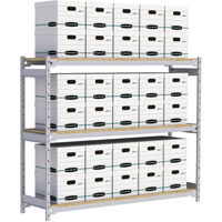 Wide Span Record Storage Shelving, Steel, 3 Shelves, 72" W x 18" D x 60" H Auto-Cam