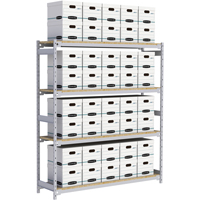 Wide Span Record Storage Shelving, Steel, 4 Shelves, 72" W x 18" D x 84" H Auto-Cam