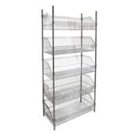 &eacute;tag&egrave;re &agrave; paniers-tablettes en treillis m&eacute;tallique, Tiers 5, 48" la x 74" h x 24" p Auto-Cam
