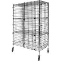 Security Cart, Chrome Plated, 48" x 69" x 24", 500 lbs. Capacity Auto-Cam
