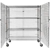 Security Cart, Chrome Plated, 60" x 69" x 24", 500 lbs. Capacity Auto-Cam