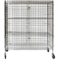 Security Cart, Chrome Plated, 60" x 69" x 24", 500 lbs. Capacity Auto-Cam