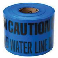 "Buried Water Line" Identoline&reg; Underground Warning Tape, 6" W x 1000' L, Black on Blue Auto-Cam