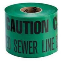 "Buried Sewer Line" Identoline&reg; Underground Warning Tape, 6" W x 1000' L, Black on Green Auto-Cam