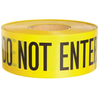 Barricade Tape, English, 3" W x 1000' L, 3 mils, Black on Yellow Auto-Cam