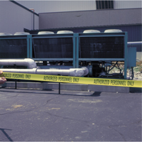 Barricade Tape, English, 3" W x 1000' L, 2 mils, Black on Yellow Auto-Cam