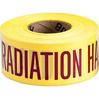 Barricade Tape, English, 3" W x 200' L, 3 mils, Magenta on Yellow Auto-Cam