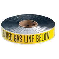 "Gas Line" Identoline&reg; Underground Warning Tape, 2" W x 1000' L, Black on Yellow Auto-Cam