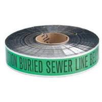 "Sewer Line" Identoline&reg; Underground Warning Tape, 2" W x 1000' L, Black on Green Auto-Cam