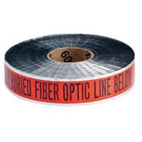 "Fiber Optic Line" Identoline&reg; Underground Warning Tape, 2" W x 1000' L, Black on Orange Auto-Cam